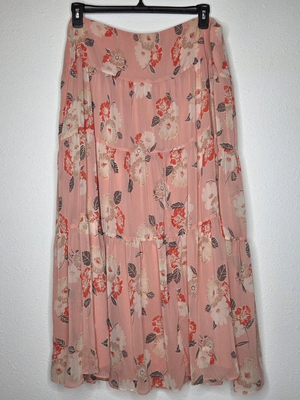 Lauren Ralph Lauren Plus Size Floral Crinkle Georgette Tiered Skirt